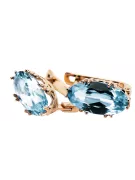 Vintage style Earrings Aquamarine Original Vintage 14K Rose Gold vec021r